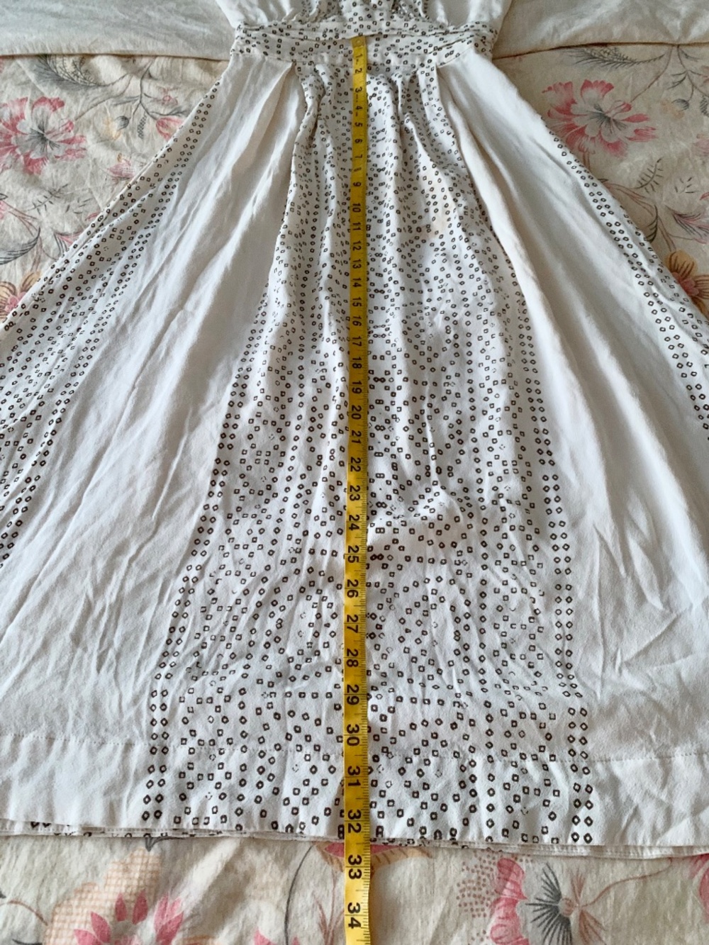 Free People Modern Kimono Pearl Combo Ivory Lace Up Tassel  Maxi Dress  Size 2 - Picture 10 of 15